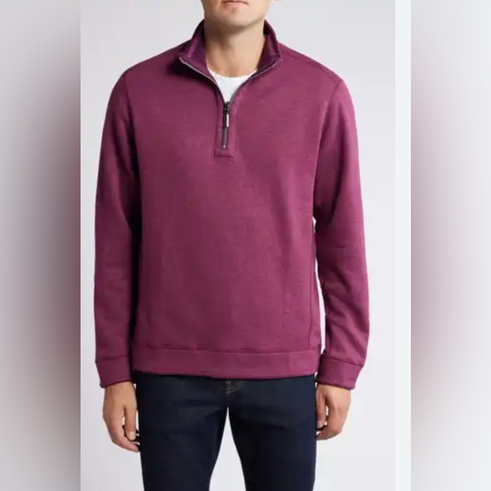 Tommy Bahama Sweatshirt Men's L Purple Pullover 1/4 Zip